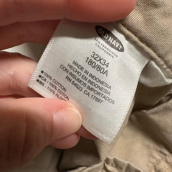 Old Navy Mens 32x34 Khaki Broken-In Straight Flat Front Chino Pants Casual - Picture 8 of 12